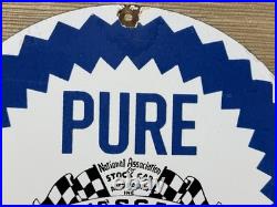 Vintage Pure Gasoline Porcelain Sign Gas Station Pump Plate Motor Oil Service
