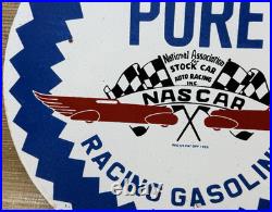 Vintage Pure Gasoline Porcelain Sign Gas Station Pump Plate Motor Oil Service