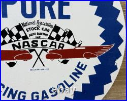 Vintage Pure Gasoline Porcelain Sign Gas Station Pump Plate Motor Oil Service