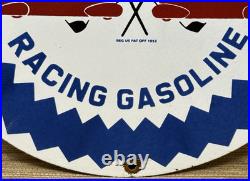 Vintage Pure Gasoline Porcelain Sign Gas Station Pump Plate Motor Oil Service
