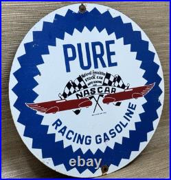 Vintage Pure Gasoline Porcelain Sign Gas Station Pump Plate Motor Oil Service