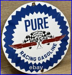 Vintage Pure Gasoline Porcelain Sign Gas Station Pump Plate Motor Oil Service