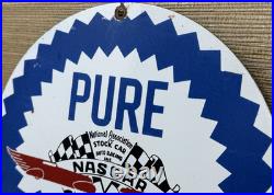 Vintage Pure Gasoline Porcelain Sign Gas Station Pump Plate Motor Oil Service