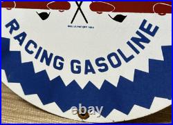 Vintage Pure Gasoline Porcelain Sign Gas Station Pump Plate Motor Oil Service