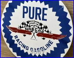 Vintage Pure Gasoline Porcelain Sign Gas Station Pump Plate Motor Oil Service