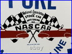 Vintage Pure Gasoline Porcelain Sign Gas Station Pump Plate Motor Oil Service