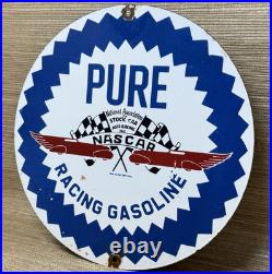 Vintage Pure Gasoline Porcelain Sign Gas Station Pump Plate Motor Oil Service