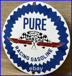 Vintage Pure Gasoline Porcelain Sign Gas Station Pump Plate Motor Oil Service