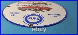 Vintage Pure Motor Oil Porcelain Sign Betty Boop Gas Pump Plate Sign