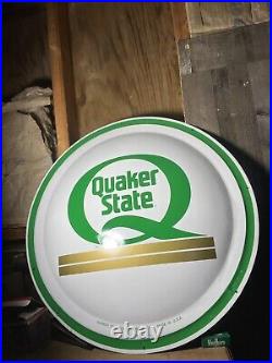 Vintage QUAKER STATE MOTOR OIL Gas Station Advertising 3D Bubble Button SIGN