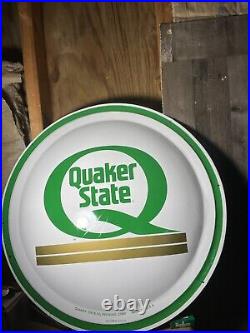 Vintage QUAKER STATE MOTOR OIL Gas Station Advertising 3D Bubble Button SIGN