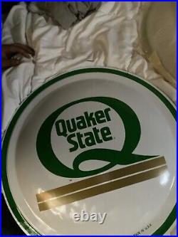 Vintage QUAKER STATE MOTOR OIL Gas Station Advertising 3D Bubble Button SIGN