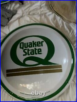 Vintage QUAKER STATE MOTOR OIL Gas Station Advertising 3D Bubble Button SIGN