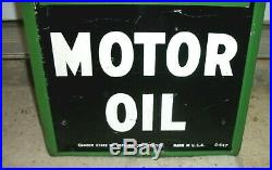 Vintage QUAKER STATE MOTOR OIL Gas Station Metal 72 X 12 ADVERTISING SIGN