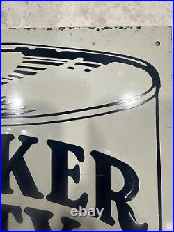 Vintage Quaker City Motor Oil Tin Sign Phila PA Original Embossed 12.75x18.75