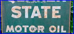 Vintage Quaker State Gas Station Tomb Stone Curb Motor Oil Gas Sign January 1980