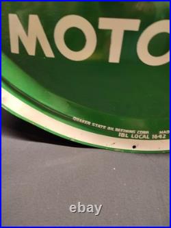 Vintage Quaker State Motor Oil Convex Button Sign 24 Painted Metal