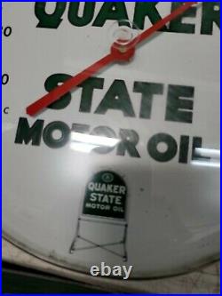 Vintage Quaker State Motor Oil Gas Service Station Advertising Thermometer Sign