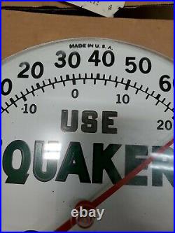 Vintage Quaker State Motor Oil Gas Service Station Advertising Thermometer Sign