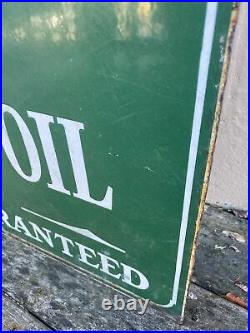 Vintage Quaker State Motor Oil Porcelain Tombstone PA 26x29 Gas Advertising Sign