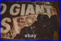 Vintage RED GIANT OILS MOTOR OIL ADVERTISING COUNCIL BLUFFS IA Metal SIGN