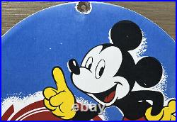Vintage RPM Motor Oil Porcelain Sign Disney Mickey Mouse Gas Station Pump Plate