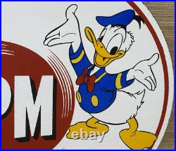 Vintage RPM Motor Oil Porcelain Sign Gasoline Service Station Pump Plate Disney