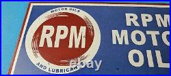 Vintage RPM Motor Oil Sign Gas Service Station Pump Porcelain Sign