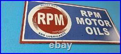 Vintage RPM Motor Oil Sign Gas Service Station Pump Porcelain Sign