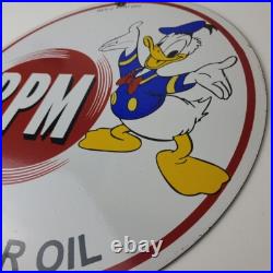 Vintage RPM Motor Oil Sign Gasoline Service Gas Pump Porcelain Sign