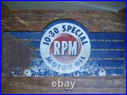 Vintage RPM Motor Oil SignGas Station PumpNot PorcelainCHEVRON STANDARD 1950s