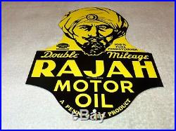 Vintage Rajah Motor Oil Penn-o-tex Indian Graphics 12 Metal Gasoline & Oil Sign