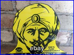 Vintage Rajah Motor Oil Porcelain Gas Station Metal Die Cut Sign 12 X 8 Vintage Rajah Motor Oil Porcelain Gas Station Metal Die Cut Sign 12 X 8