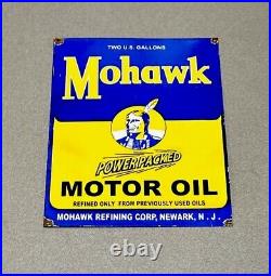 Vintage Rare 16 Mohawk Motor Oil Dealership Porcelain Sign Car Gas Truck