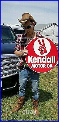 Vintage Rare 2sided Kendall Metal Motor Oil Gasoline Gas Sign 24inX24in