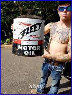 Vintage Rare Fleet Motor Oil 5 gallon Can sign Eldorado Kansas Airplane & car