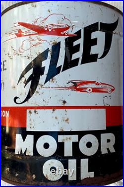 Vintage Rare Fleet Motor Oil 5 gallon Can sign Eldorado Kansas Airplane & car