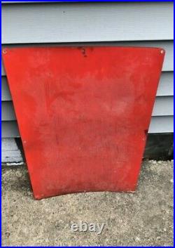 Vintage Rare Red Porcelain DX Gasoline Motor Oil Gas Pump Panel Plate Sign 26x19