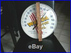 Vintage Rare Wanda Motor Oilcato Oil&grease Metal/glass Thermometersuper Nice
