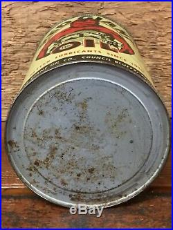 Vintage Red Giant Motor Oil Metal Quart Can Council Bluffs, Iowa Can Rare Sign