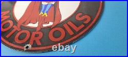 Vintage Red Head Motor Oil Sign Gasoline Pump Superwoman Porcelain Sign Vintage Red Head Motor Oil Sign Gasoline Pump Superwoman Porcelain Sign
