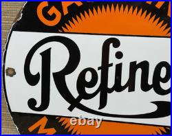 Vintage Refiners Motor Oil Porcelain Sign General Gasoline Gas Station