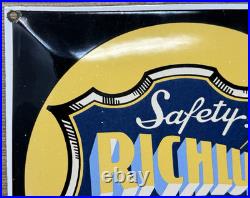 Vintage Richfield Gasoline Porcelain Sign Gas Station Pump Plate Motor Oil