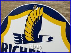 Vintage Richfield Gasoline Porcelain Sign Gas Station Pump Plate Motor Oil Vintage Richfield Gasoline Porcelain Sign Gas Station Pump Plate Motor Oil