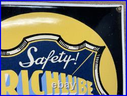 Vintage Richfield Gasoline Porcelain Sign Gas Station Pump Plate Motor Oil