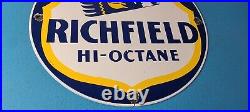Vintage Richfield Gasoline Sign Gas Motor Oil Pump Plate Porcelain Sign Vintage Richfield Gasoline Sign Gas Motor Oil Pump Plate Porcelain Sign