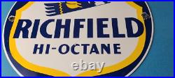 Vintage Richfield Gasoline Sign Gas Motor Oil Pump Plate Porcelain Sign Vintage Richfield Gasoline Sign Gas Motor Oil Pump Plate Porcelain Sign