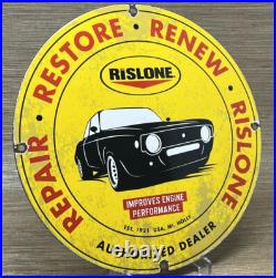 Vintage Rislone Motor Oil Porcelain Sign Gas Station Pump Plate Service Pennzoil Vintage Rislone Motor Oil Porcelain Sign Gas Station Pump Plate Service Pennzoil