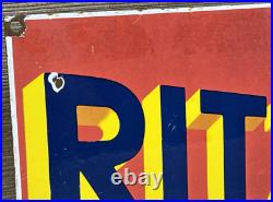 Vintage Ritz Cracker Porcelain Sign Gas Station Motor Oil Gasoline Nabisco Vintage Ritz Cracker Porcelain Sign Gas Station Motor Oil Gasoline Nabisco