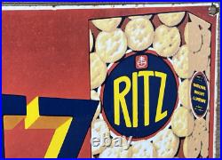 Vintage Ritz Cracker Porcelain Sign Gas Station Motor Oil Gasoline Nabisco Vintage Ritz Cracker Porcelain Sign Gas Station Motor Oil Gasoline Nabisco